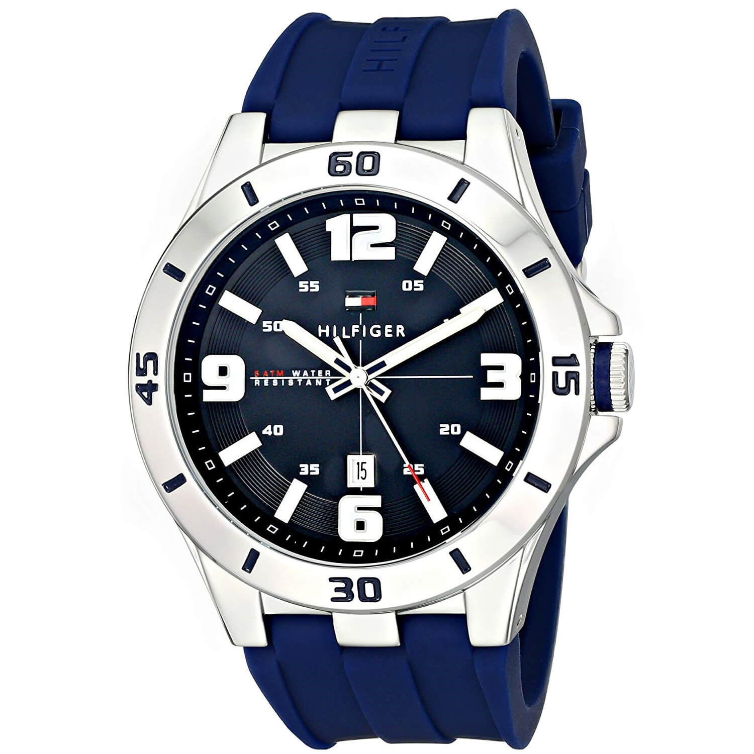 Reloj para Hombre Tommy Hilfiger 1791062 Acero inoxidable con correa de  silicona Azul.