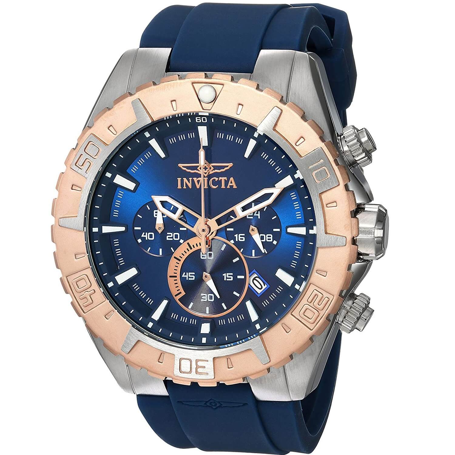 Reloj para Hombre Invicta 22523 aviator Acero Inoxidable y Silicona Casual  Cuarzo, azul
