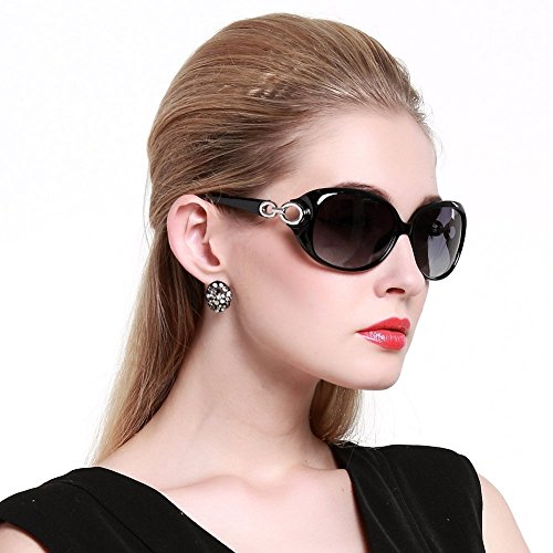 Gafas de Sol para Mujer Duco Shades clásicas polarizadas con protección UV  100%, Negro