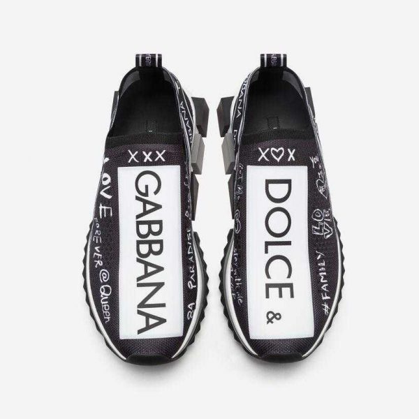 Zapatillas Gabbana sin cordones 100% Original Sorrento con Logo, Negro |