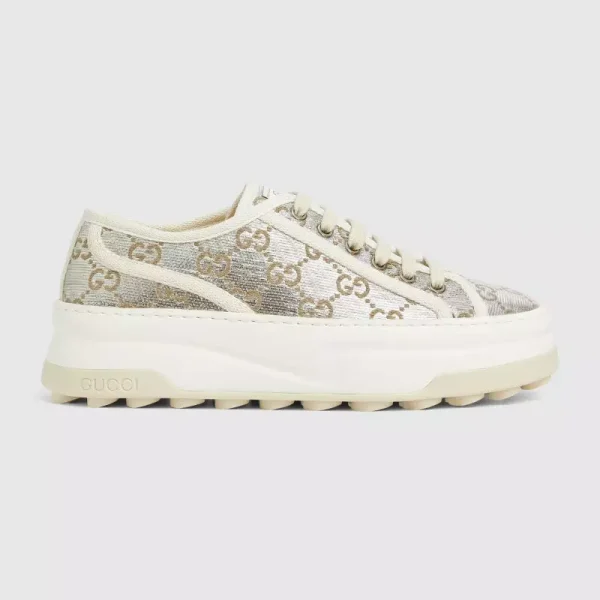 Zapatilla GG Para Mujer Suela De Goma Con Inscripción Gucci Calidad G5 50% De Descuento