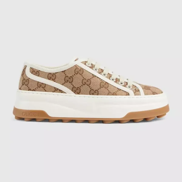 Zapatilla GG Para Mujer Suela De Goma Con Inscripción Gucci Calidad G5 50% De Descuento